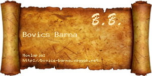 Bovics Barna névjegykártya